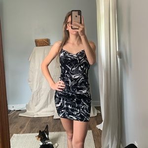 H&M halter marbled mini dress size S